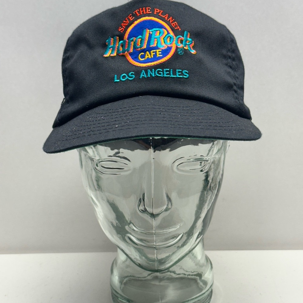 Vintage Hard Rock Cafe Hat Cap Snap Back Las Angles Embroidered Mens USA 90s 614